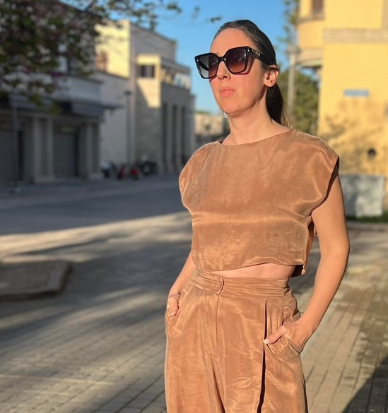 ERIKA CROP TOP - CHOCOLATE