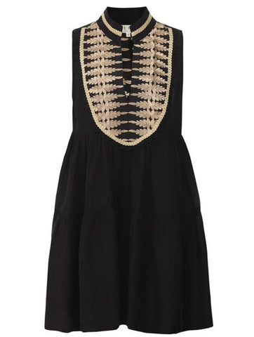 Dafne Sleeveless Short Dress - Black