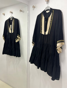 “Oriana” Boho Dress - Black