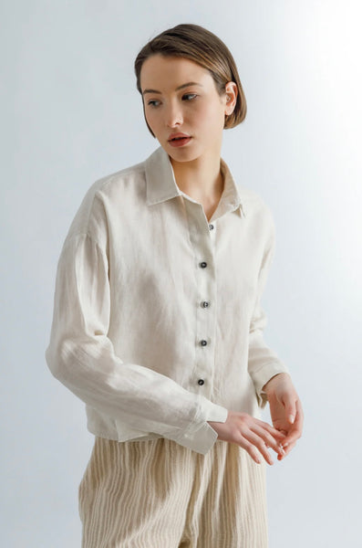 Linen Creme Short Shirt