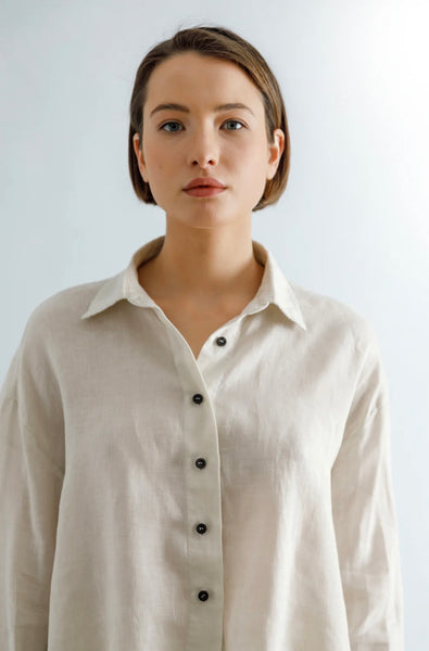 Linen Creme Short Shirt