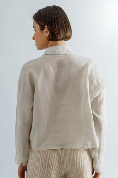 Linen Creme Short Shirt