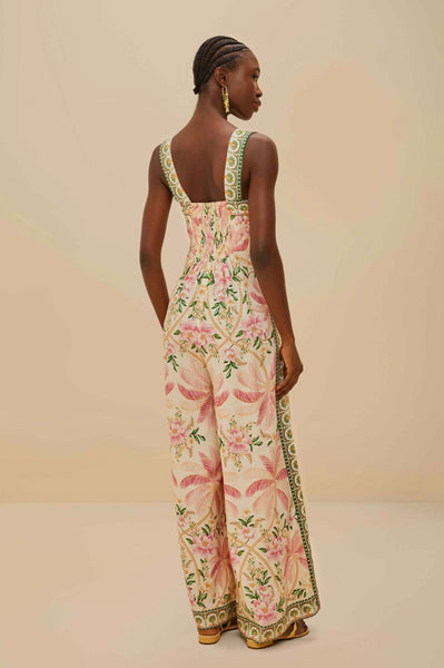 Off-White Palm Dream Lenzing™ Ecovero™ Euroflax™ Jumpsuit