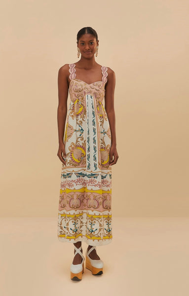 Off-White Maritime Magic Lenzing™ Ecovero™ Euroflax™ Maxi Dress