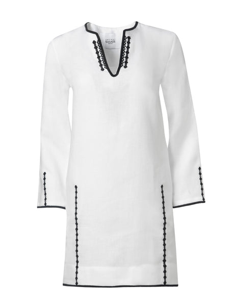 PYRGI LINEN EMBROIDERED MINI KAFTAN