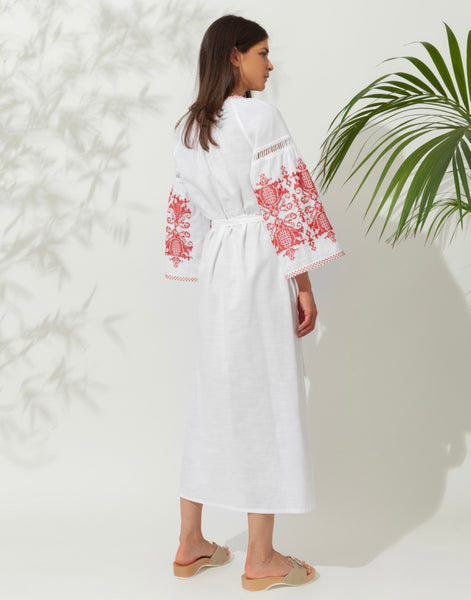 PENELOPE EMBROIDERED LONG KAFTAN