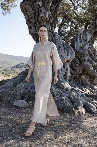 HELIOS LONG KAFTAN WITH GOLDEN BUCKLES