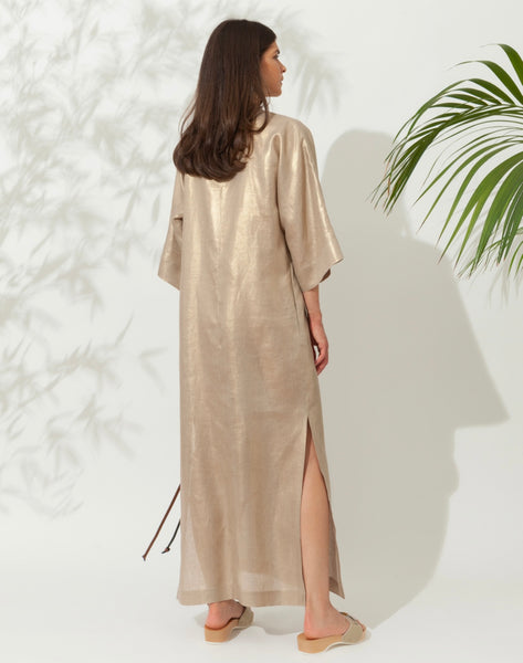 HELIOS LONG KAFTAN WITH GOLDEN BUCKLES