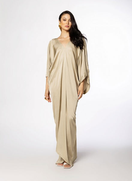 DRESS TWO V ELXIS - BEIGE