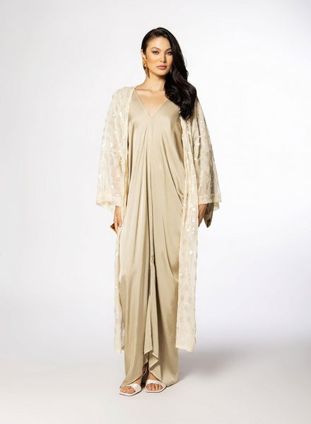 DRESS TWO V ELXIS - BEIGE