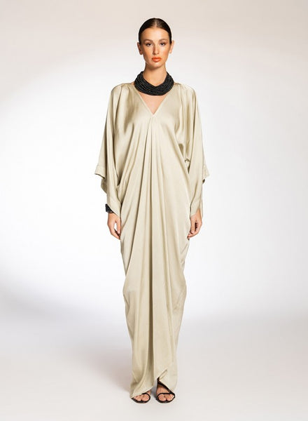 DRESS TWO V ELXIS - BEIGE