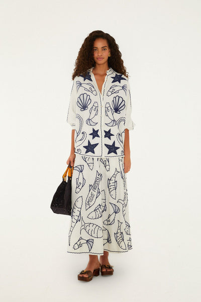 Fresh Fish Embroidered Skirt
