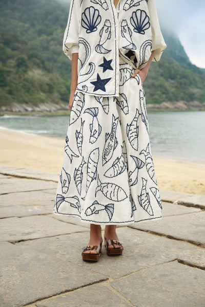 Fresh Fish Embroidered Skirt
