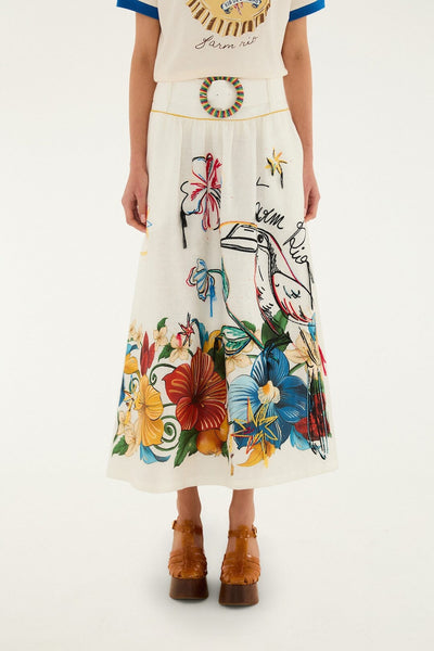 Tropi Embroidered Maxi Skirt