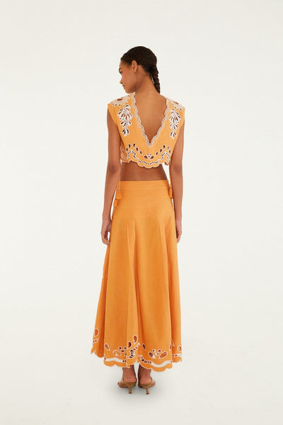 Camel Tropi Embroidery Skirt