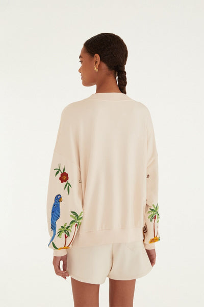 Coconut Trees Come To Rio Embroidered Sweatshirt