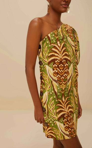 Green Pineapple Tapestry Lenzing™ Ecovero™ Euroflax™ Mini Dress