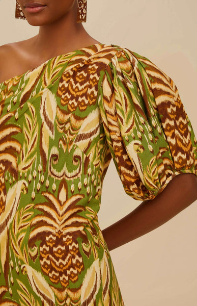 Green Pineapple Tapestry Lenzing™ Ecovero™ Euroflax™ Mini Dress
