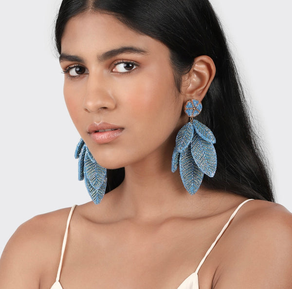 Leaf Earrings - Coral