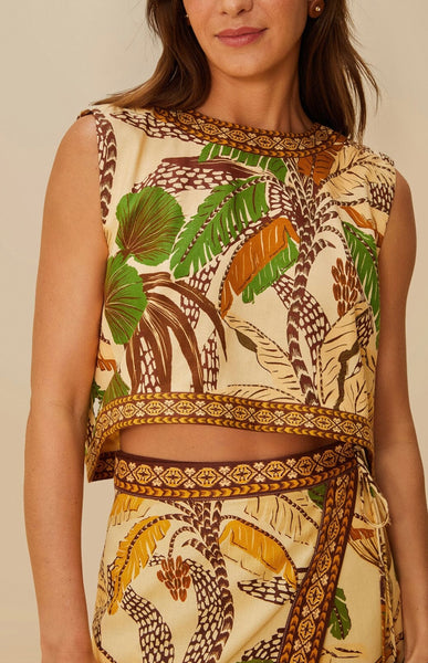 Sand Foliage Sketch Lenzing™ Ecovero™ Euroflax™ Blouse