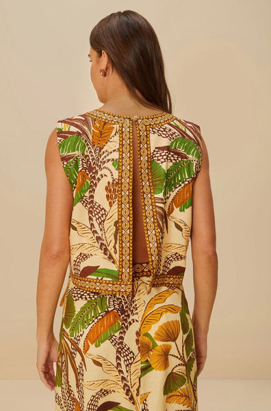 Sand Foliage Sketch Lenzing™ Ecovero™ Euroflax™ Blouse