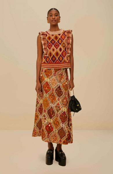 Multicolor Ruffled Crochet Vest