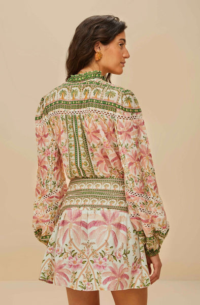 Palm Dream Off-White Double Waistband Mini Skirt