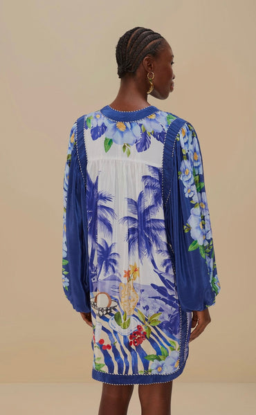 Blue Fresh Table Scarf Mini Dress