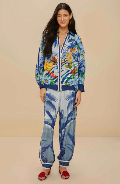 Blue Fresh Table Scarf Pants