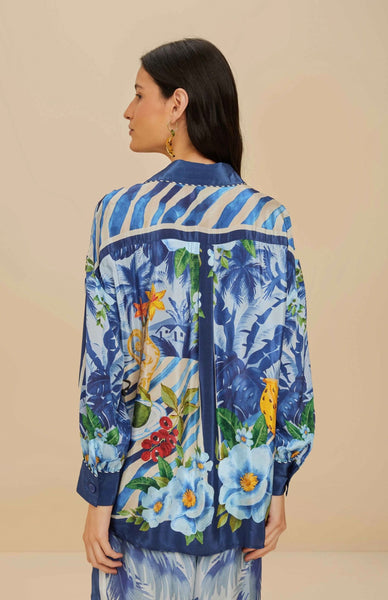Blue Fresh Table Scarf Pajama Shirt