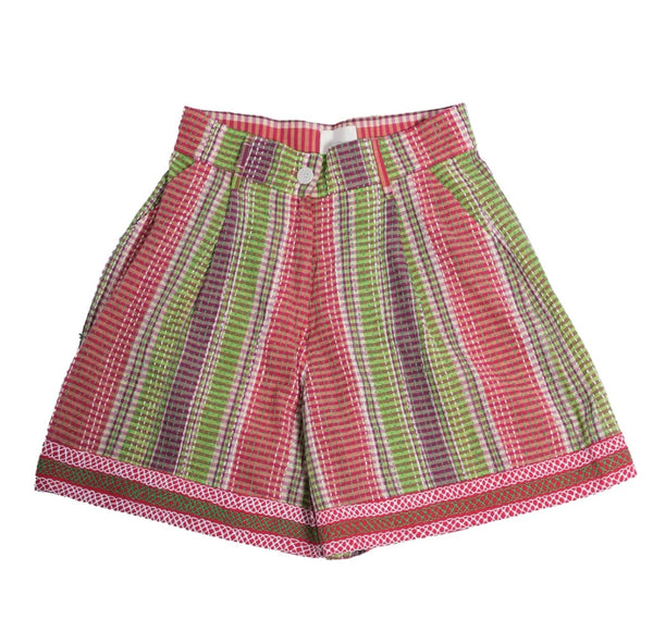 RUDRA RED PLAID SHORTS