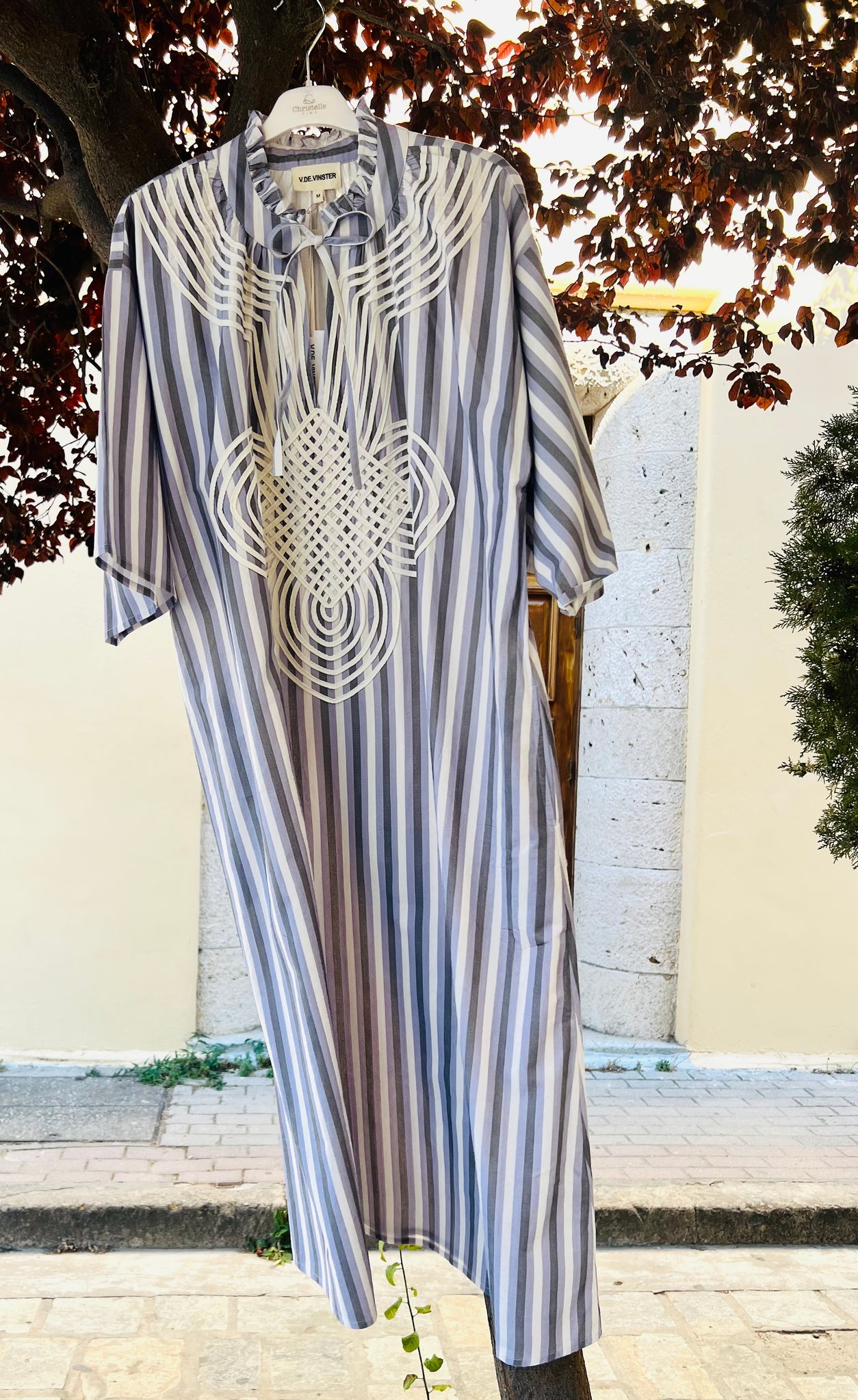 ROBE À RAYURES BRODÉE GANGA