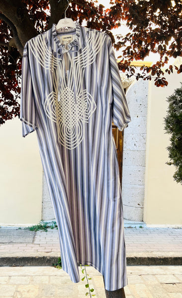 ROBE À RAYURES BRODÉE GANGA