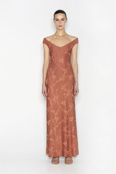 CACTUS LONG DRESS - TERRACOTTA