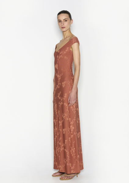CACTUS LONG DRESS - TERRACOTTA