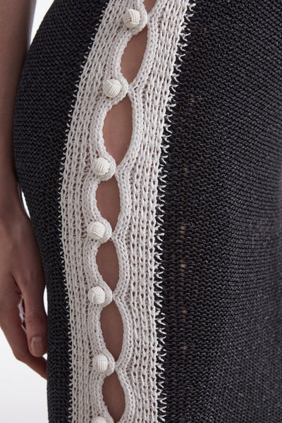 VOYAGE MIDI SKIRT B&W