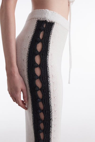 VOYAGE KNITTED MIDI SKIRT W&B