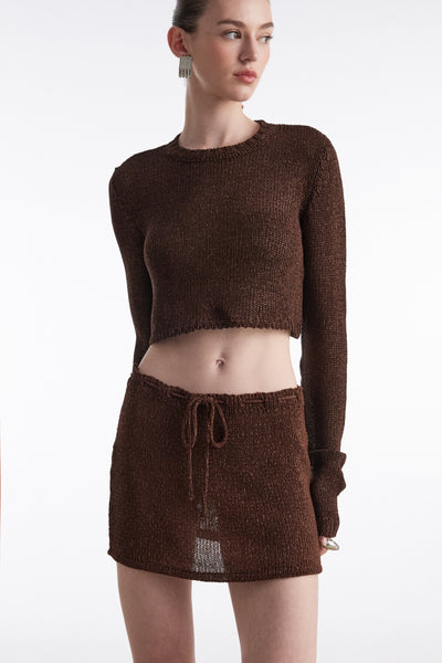 VOYAGE MINI SKIRT BROWN