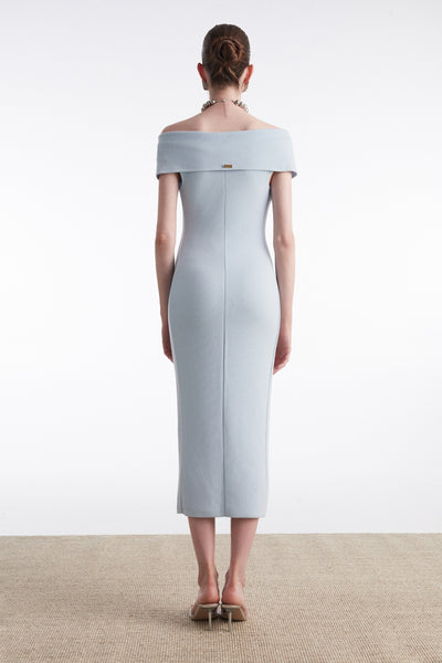 FINE LINE KNITTED MIDI DRESS CIEL