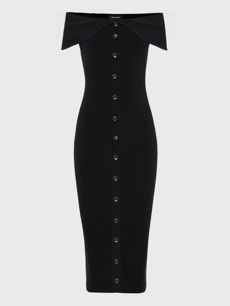 FINE LINE MIDI DRESS BLACK