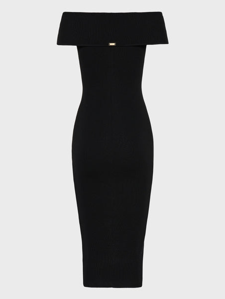FINE LINE MIDI DRESS BLACK