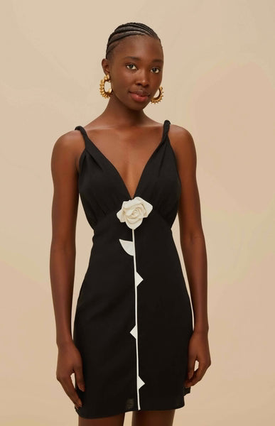 Black And White Rose Lenzing™ Ecovero™ Euroflax™ Mini Dress