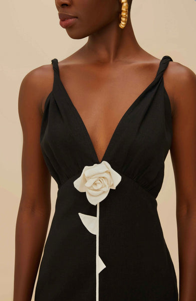 Black And White Rose Lenzing™ Ecovero™ Euroflax™ Mini Dress