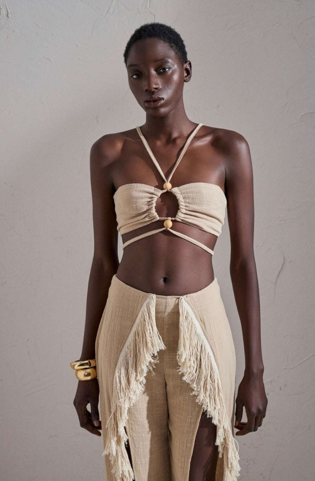 GAUZE TIED-UP BRA TOP