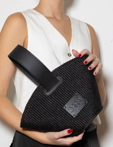 Anasinthesis Raffia Bag - Black