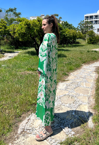 “Isabella” Print Kimono - Green