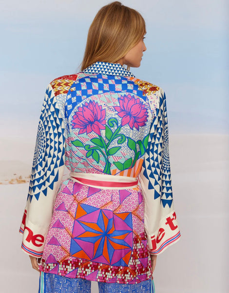 Isabella Kimono Rangoli Belted Jacket