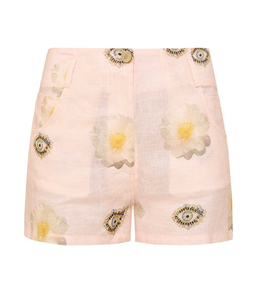 Callidice Eyes Allure - Linen printed shorts