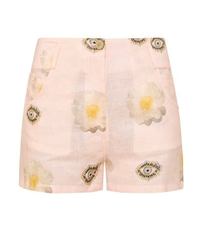 Callidice Eyes Allure - Linen printed shorts