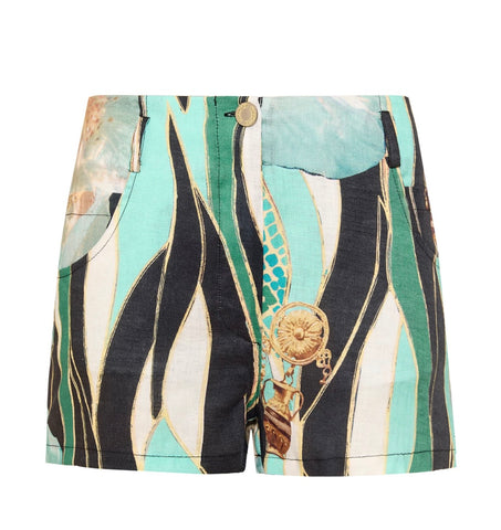 Callidice Thalassa Print - Linen printed shorts